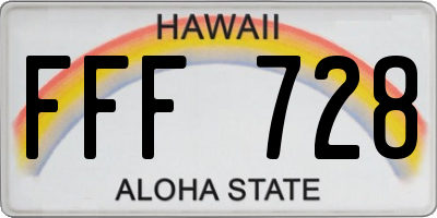 HI license plate FFF728