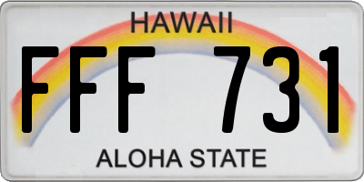 HI license plate FFF731