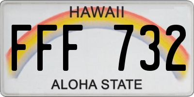 HI license plate FFF732