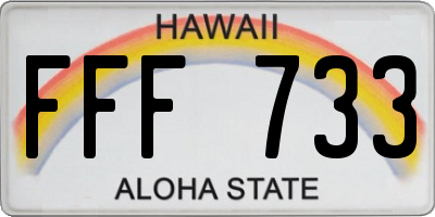 HI license plate FFF733