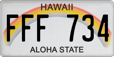 HI license plate FFF734