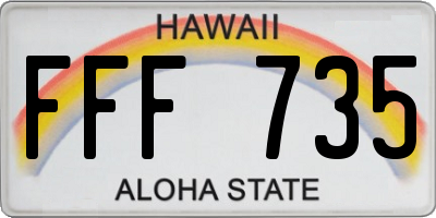 HI license plate FFF735