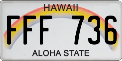 HI license plate FFF736
