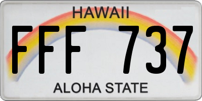 HI license plate FFF737