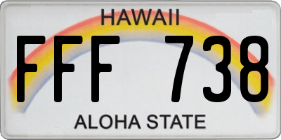HI license plate FFF738