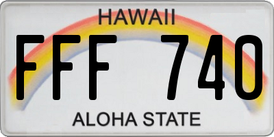 HI license plate FFF740