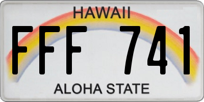 HI license plate FFF741