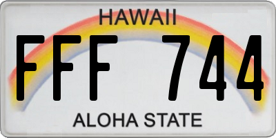 HI license plate FFF744