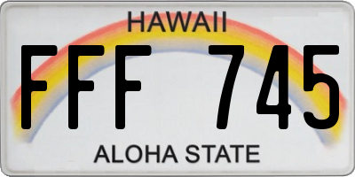 HI license plate FFF745
