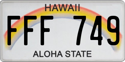 HI license plate FFF749