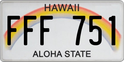 HI license plate FFF751