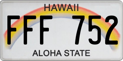 HI license plate FFF752