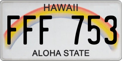 HI license plate FFF753