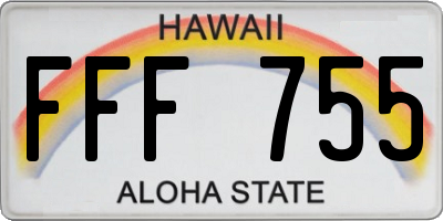 HI license plate FFF755