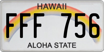 HI license plate FFF756