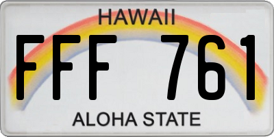 HI license plate FFF761