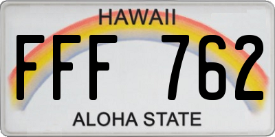 HI license plate FFF762