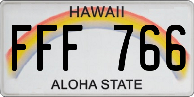 HI license plate FFF766