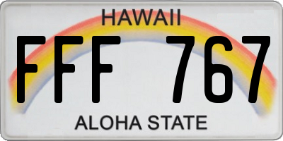 HI license plate FFF767