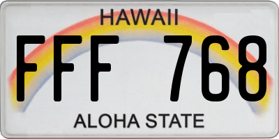 HI license plate FFF768