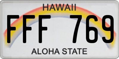 HI license plate FFF769