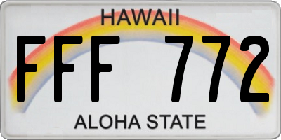 HI license plate FFF772