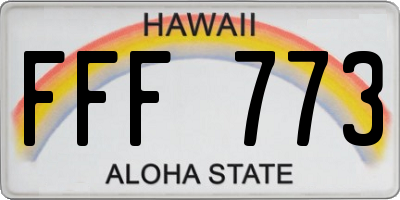 HI license plate FFF773