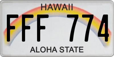 HI license plate FFF774