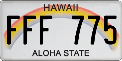 HI license plate FFF775