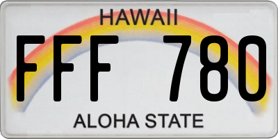 HI license plate FFF780