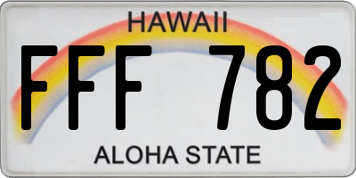 HI license plate FFF782
