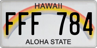 HI license plate FFF784