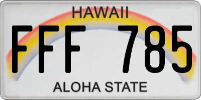 HI license plate FFF785