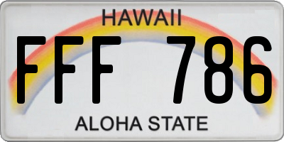 HI license plate FFF786