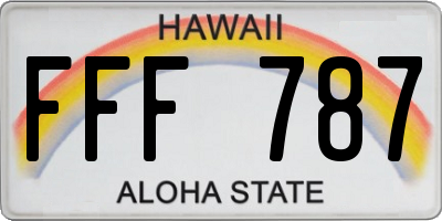 HI license plate FFF787