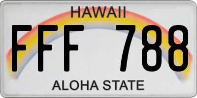 HI license plate FFF788