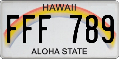 HI license plate FFF789