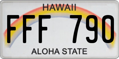 HI license plate FFF790