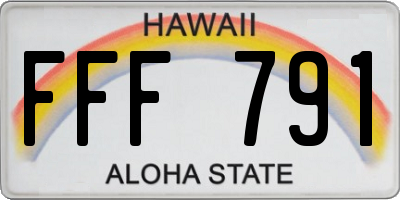 HI license plate FFF791