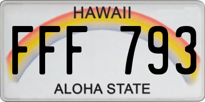 HI license plate FFF793