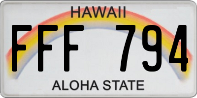 HI license plate FFF794