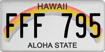 HI license plate FFF795