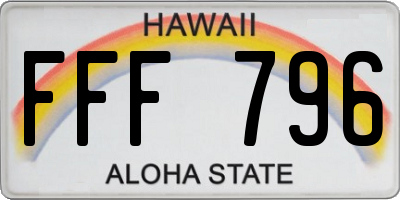 HI license plate FFF796