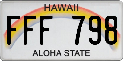 HI license plate FFF798