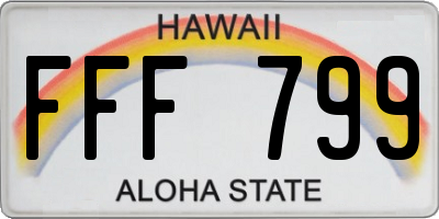 HI license plate FFF799