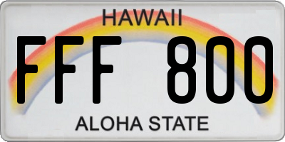 HI license plate FFF800