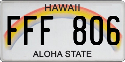 HI license plate FFF806