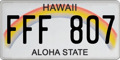 HI license plate FFF807