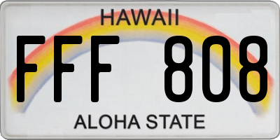 HI license plate FFF808