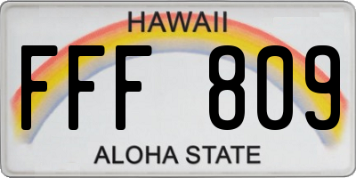HI license plate FFF809